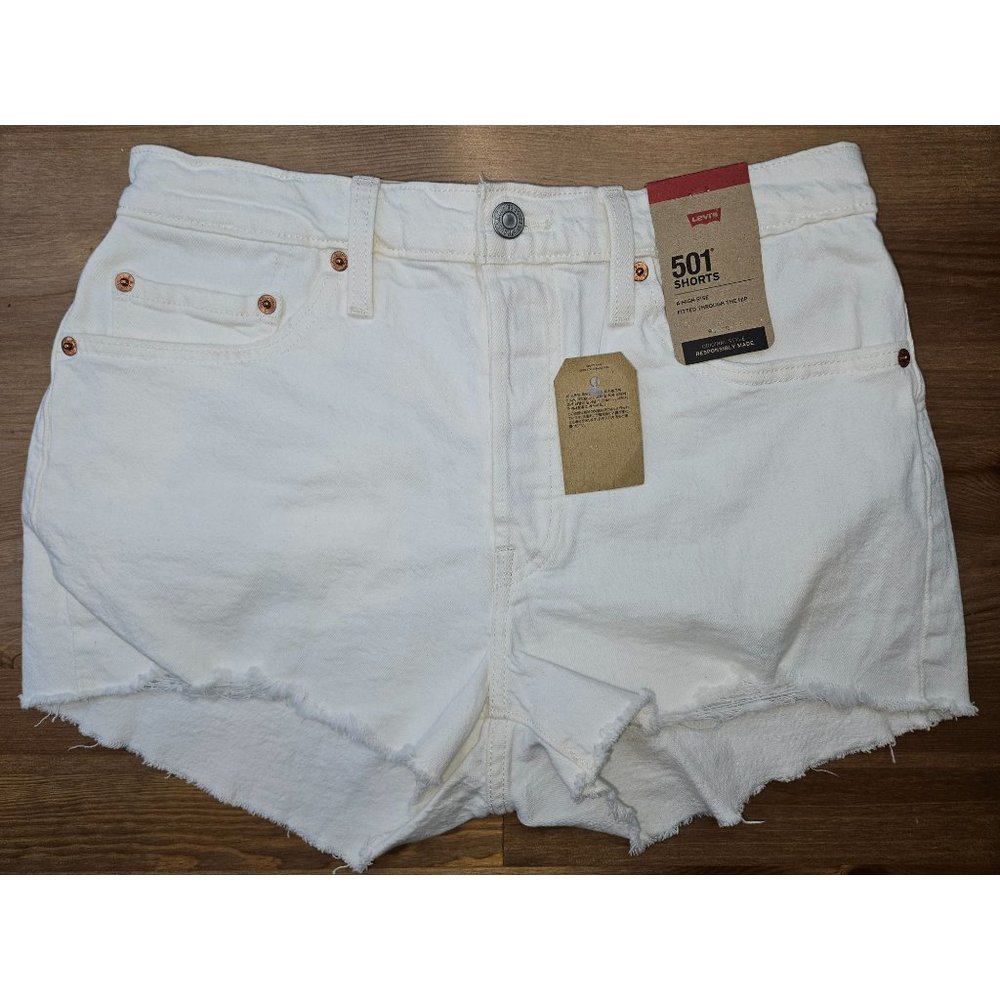 NWT Levi's Premium 501 High Rise Womens Cutoff Shorts 28